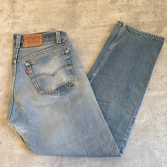 Vintage Levi’s 501 Jeans USA made 30x29 Button Fly Light Wash Straight Leg Denim - Picture 1 of 10